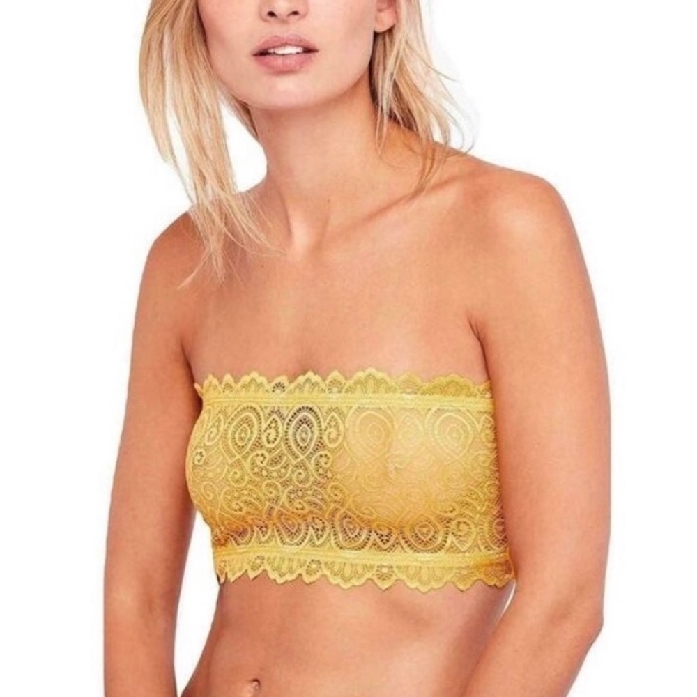NWOT Free People Lace Bandeau in Daffodil Size XS/S💛